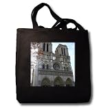 Standing tall and proud is the Cathedral of Notre Dame in France - Black Tote Bag 14w X 14h X 3d
