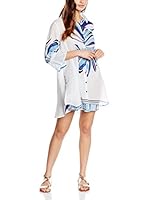 HHG Vestido Camisero (Blanco / Azul)