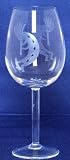 Individually Hand Etched Kokopelli White Wine Glass 9" Set / 4