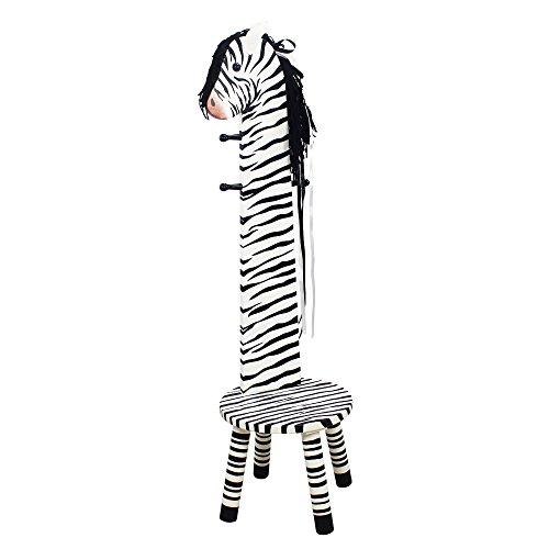 Teamson Kids - Safari Stool with Coat Rack - Zebra