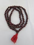 Red Sandal Wood Japa Mala Beads Yoga Meditation Mala Spiritual Yoga Jewelry- For Headache, Heart Diseases and Right Eye Defect