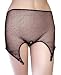 Fishnet Crotchless Open Butt Panty Garterbelt with Four Garters