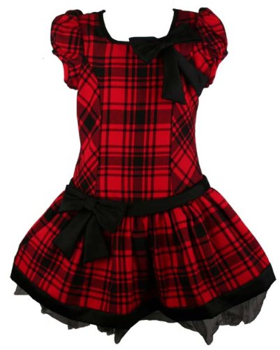 Bonnie Jean Red Plaid Girls Holiday Special Occasion Dress Bonnie Jean Red Plaid Girls Holiday Special Occasion Dress