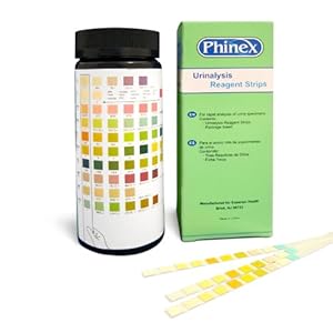 Phinex 10 Parameter (10SG) Urinalysis Reagent Test Strips, 100 Strips/Bottle