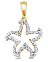 0.2 cttw. Diamond Micro Pave Pendant 10K Yellow Gold