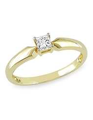 10k Yellow Gold Diamond Solitaire Ring (0.2 Cttw, J-K Color, I3 Clarity)