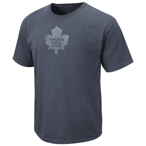 NHL Men's Toronto Maple Leafs Big Time Play Short Sleeve Pigment Dye Tee (Pigment Denim, Large)
