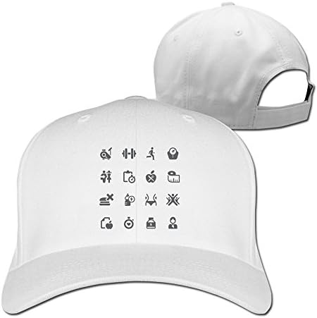 RTYUUIO Unisex Diet Health And Exercise Icons Prime Series Baseball Cap White One Size
