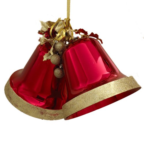 Kurt Adler Shatterproof Red Double Bell Ornament