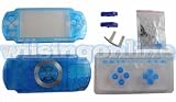 PSP2000 front + back faceplate & buttons (psp2000 housing shell)--crystal Blue
