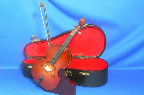 ■飾り物■ミニチュア楽器　コントラバス　１９cm