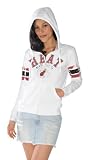 Miami Heat Women's White Vintage Striped Full-Zip Hooded Sweatshirt