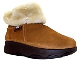 Skechers Womens Rhythmic Chesnut Brown Fold Up / Down Fuax Fur Lined Ankle Boots