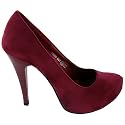 L01 New Ladies Red High Heel Platform Shoes Sizes 3-8 UK