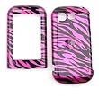 Pink Zebra Print Design Snap-on Faceplate Case Cover For LG Tritan AX840 (LG Tritan AX840 Covers & Faceplates)