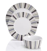 12 Piece Clevedon Striped Dinner Set