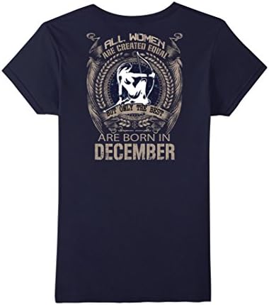 Women's All women are created equal December Sagittarius Sign Shirt Large Navy