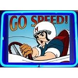 Speed Racer Tin Framed in Neon (blue) (15 H x 18 W x 3 D)