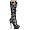 Goth Knee High Boots with 6 Inch Heel Lace-Up High Heeled Platform With Buckles Black Size: 6