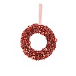 Pack of 6 Red 6" Glitter Christmas Wreath Ornaments
