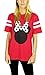 Disney Womens Minnie Mouse Varsity Football Tee Red Heather