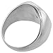 Surgical Stainless Steel Large Oval Signet Ring Solid Back Flawless Finish 3/4 inch, Sizes 8 to 13
