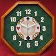 13x13 Octagon Casino Wall Clock Mahogany - Game Room Products > Neon Clocks > Novelty Clocks
