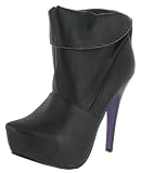 Hot Fashion Sheryl-02 Womens Boots Ankle Bootie Black Size 7.5