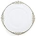 Allgala 13-Inch 6-Pack Heavy Quality Round Charger Plates-Floral White Gold Trim-HD80341