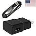 2 Amp Rapid Wall Charger & Data Cable for Samsung Galaxy S6 S6 Edge Edge+ S5 S4 S3 S2 Bundle -Bulk Packaging- w allsales1955 Brand American Flag Sticker (Black)