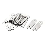 uxcell ストレートブラケット　コーナーブラケット　家具アクセサリー　コーナー　ブラケット　シルバートーン　47mmX15mmx 2mm　20個