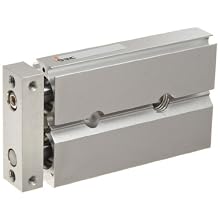 SMC CXSJ Series Aluminum Air Cylinder with Guide Rod Plate, Slide Bearing, Compact, Switch Ready, Cushioned