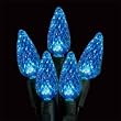 Set Of 70 LED C6 Strawberry Blue Christmas Lights - Green Wire