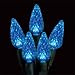 Set Of 70 LED C6 Strawberry Blue Christmas Lights - Green Wire