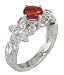 18KW Sunstone & Diamond Ring