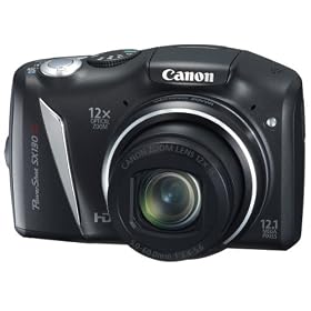 Canon �f�W�^���J���� Powershot SX130IS �u���b�N PSSX130IS(BK) 1210����f ���w12�{ ���w28mm 3.0�^�t��