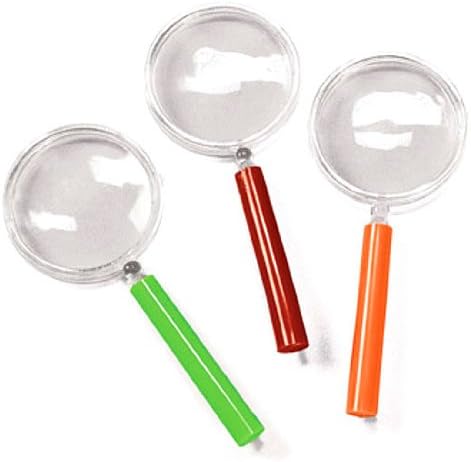 Fun Express Magnifying Glasses for Kids - VBS Vacation Bible School Supplies/Décor - Bulk Set of 12 - STEM Classroom Supplies and Mystery Party Favors