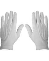 White Stitched Cotton Gloves-Pair