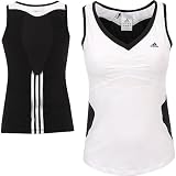 adidas Women's Response Court Top,White/Black,Large