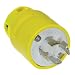 Woodhead 2676 Super-Safeway Plug, Industrial Duty, Locking Blade, 3 Phase, 3 Poles, 4 Wires, NEMA L16-20 Configuration, Rubber, Yellow, 20A Current, 480V Voltage