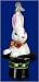Old World Christmas Ornament Magicians Bunny in Black Top Hat