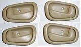 1998-2002 Set of 4 Toyota Corolla Tan 2 LH Left Hand Drivers and 2 RH Right Hand Passenger Inside Door Handle Set 1999 2000 2001 Toyota Corolla Driver / Passengers Indoor Han 98 99 00 01 02