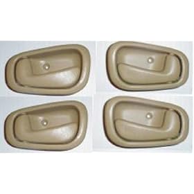 1998-2002 Set of 4 Toyota Corolla Tan 2 LH Left Hand Drivers and 2 RH Right Hand Passenger Inside Door Handle Set 1999 2000 2001 Toyota Corolla Driver / Passengers Indoor Han 98 99 00 01 02