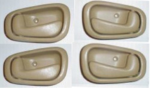 1998-2002 Set of 4 Toyota Corolla Tan 2 LH Left Hand Drivers and 2 RH Right Hand Passenger Inside Door Handle Set 1999 2000 2001 Toyota Corolla Driver / Passengers Indoor Han 98 99 00 01 02