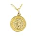 St.christopher 14k Gold Plate Pewter Medal.18 Stainless Steel Chain