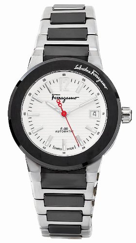 Salvatore Ferragamo Men's F54MBA78901S789 F-80 Titanium and Ceramic White Dial Watch
