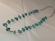 Turquoise Jewelry Heishi Bead Silver Necklace. - NK-0006