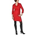 Moody Mama Maternity Cowl Neck Dress - Red