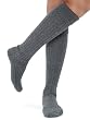 Cashmere blend Womens Ribbed Knee High Socks Luxury 6 Color options Black Brown Grey Blue Plum or Teal