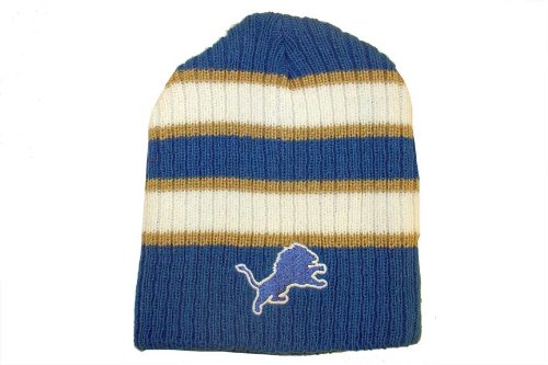 Detroit Lions Striped Winter Knit Cap: Adult Size